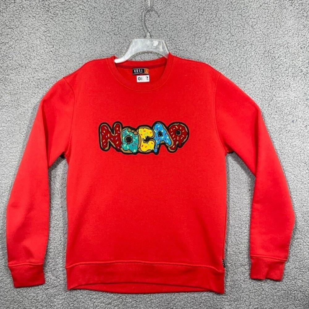 Huge Fashion Exchange Sweatshirt Womens Large Red NoCap Donut Embroidered